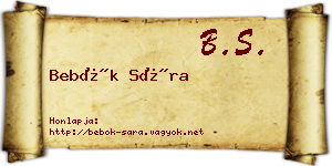 Bebők Sára névjegykártya